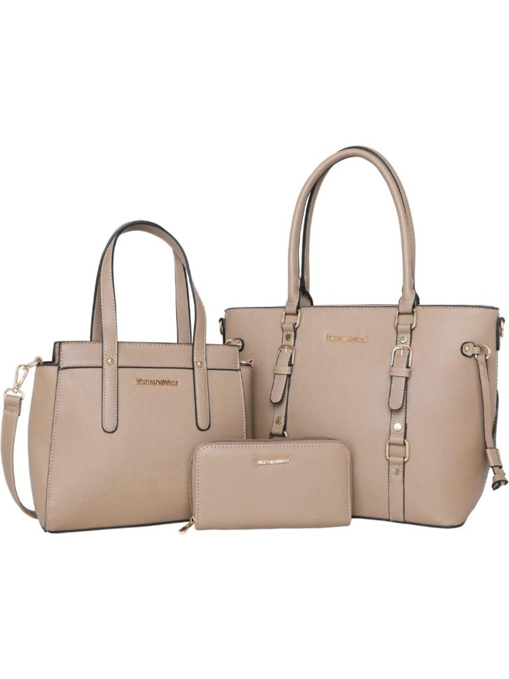 Stylish 3PCS Tote Bag, Wallet & Satchel Set for Women - Chic Shoulder Handbags